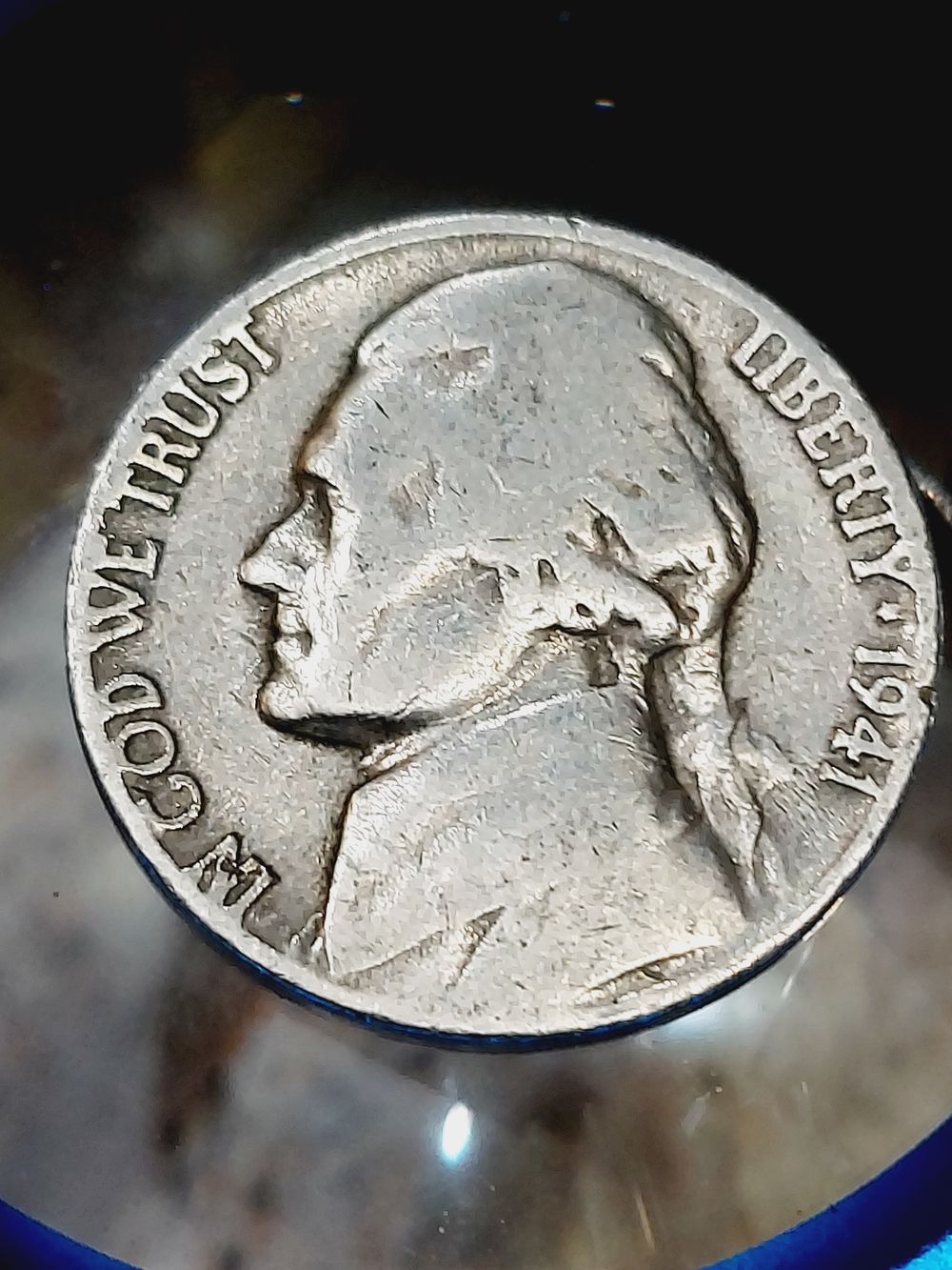 1941 Jefferson Nickel - Reverse, Errors Letters On Rim & Numbers On Rim.